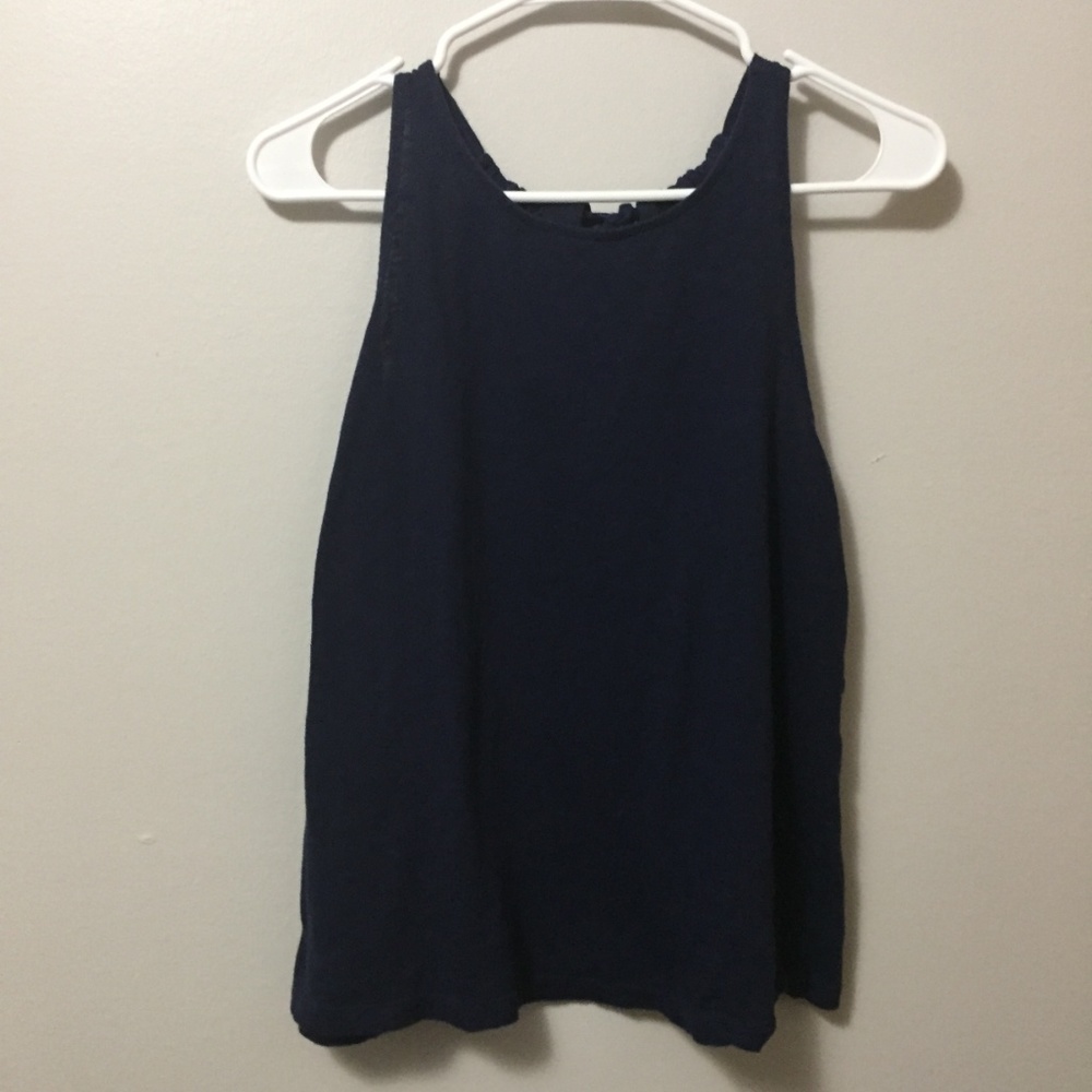 Medium Blue Tie Back Tank Top - Picture 5 of 6